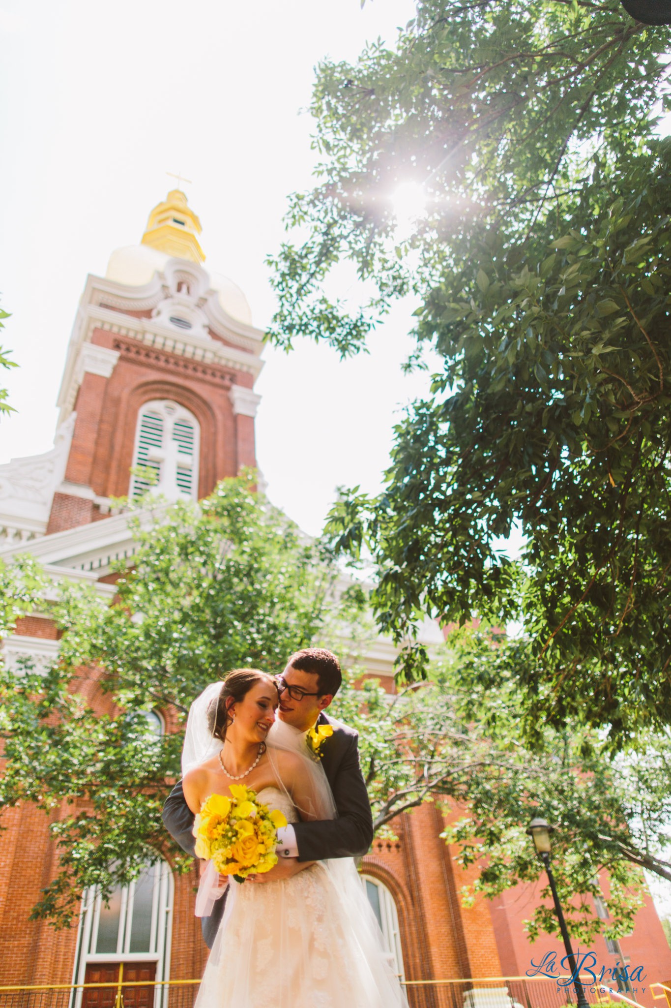 Bride Groom Portraits Cathedral Catholic Church Kansas City