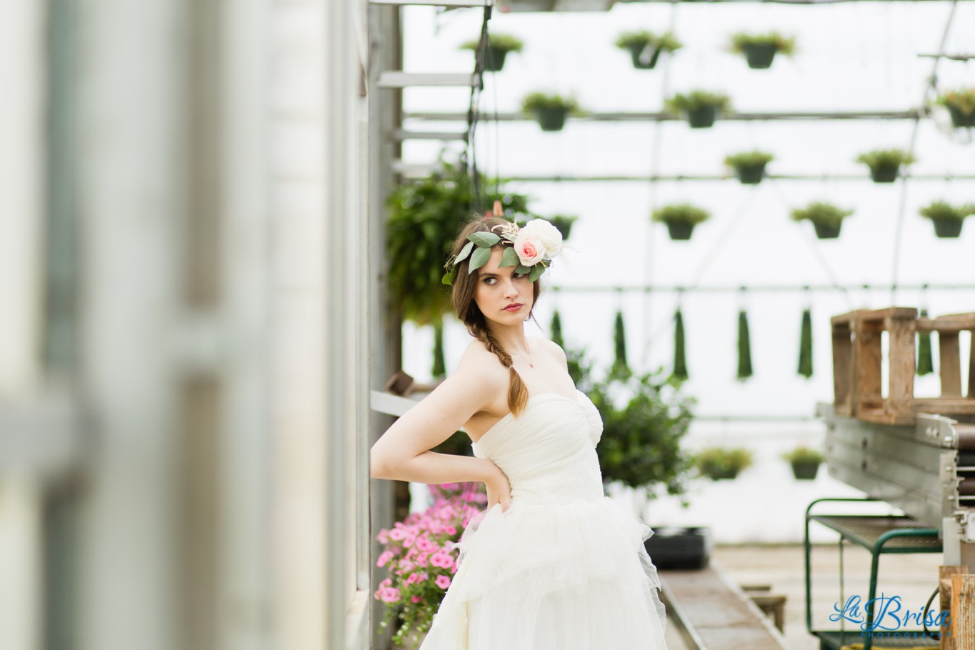 Greenhouse Bridal Portrait Belton Missouri  La Brisa Photography Emma York