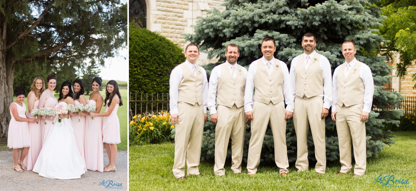 Outdoor Wedding Bridesmaids Groomsmen Concordia Kansas La Brisa Photography Emma York