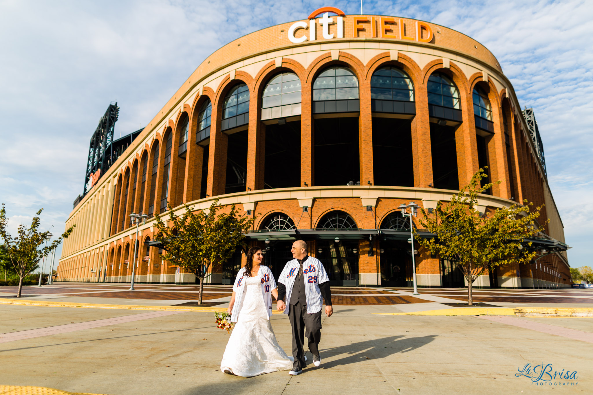 Bride Groom Citi Field Wedding Portrait