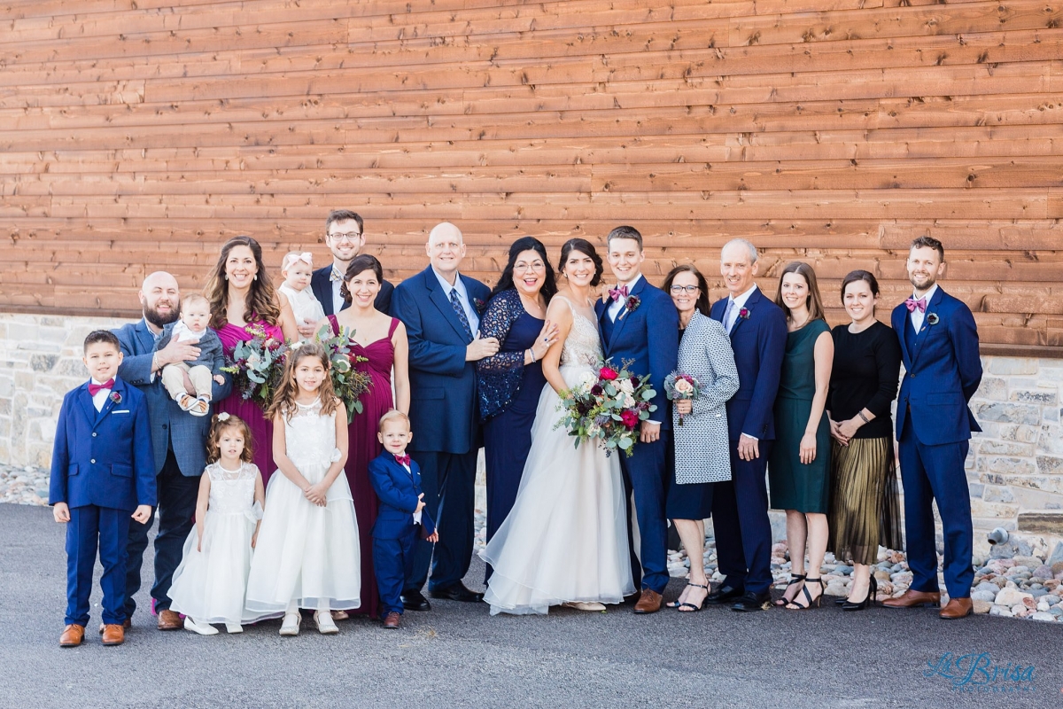 family wedding portrait stone crest