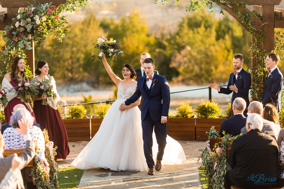 bride groom recessional stone crest wedding