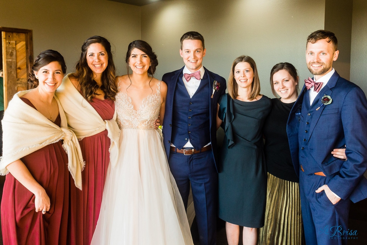 bride groom with siblings stone crest wedding