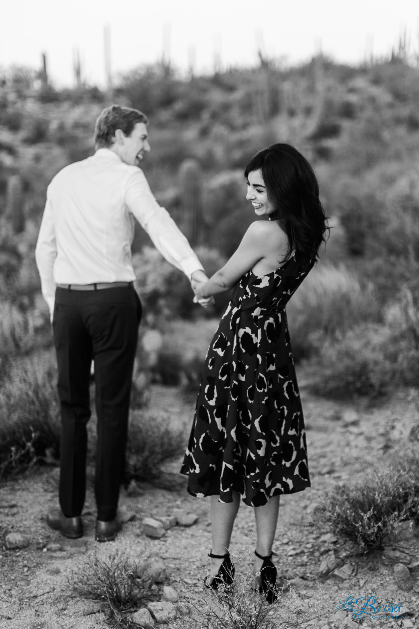 desert dressy engagement photography