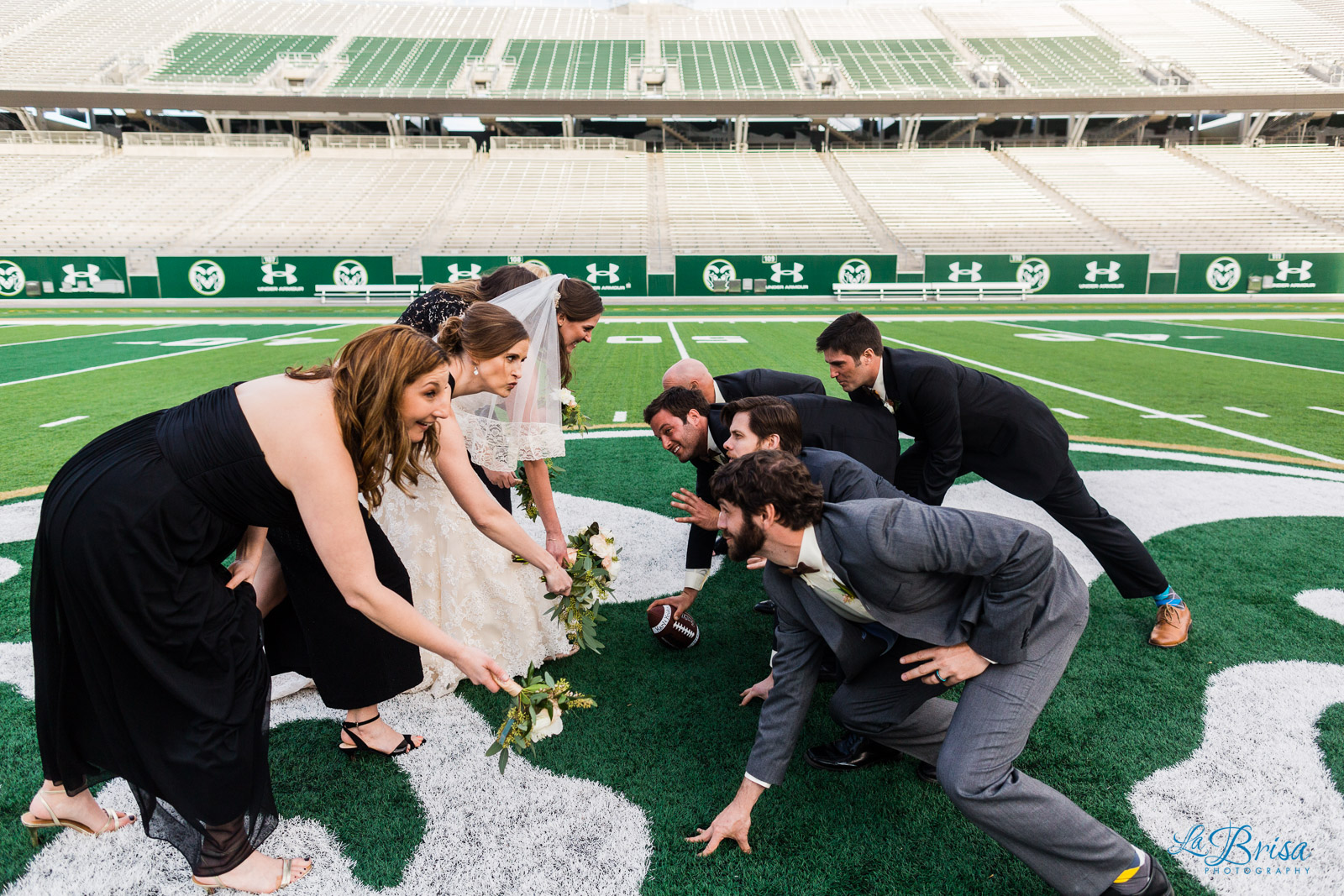 Wedding Party Offense Defense Colorado State Football Field