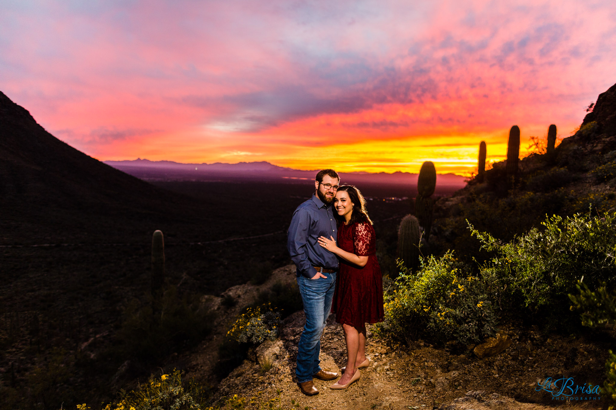 epic Gates Pass sunset Tucson engagement