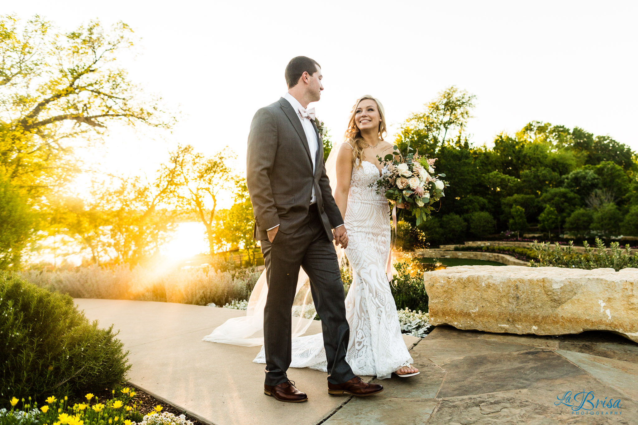 bride groom portrait dallas arboretum and botanical gardens wedding